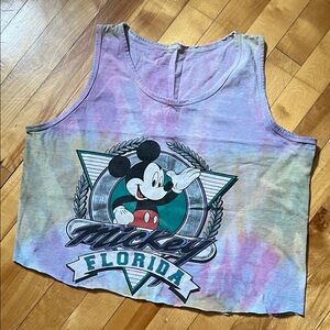 Mickey Florida Tie-Dye Cropped Tank Top